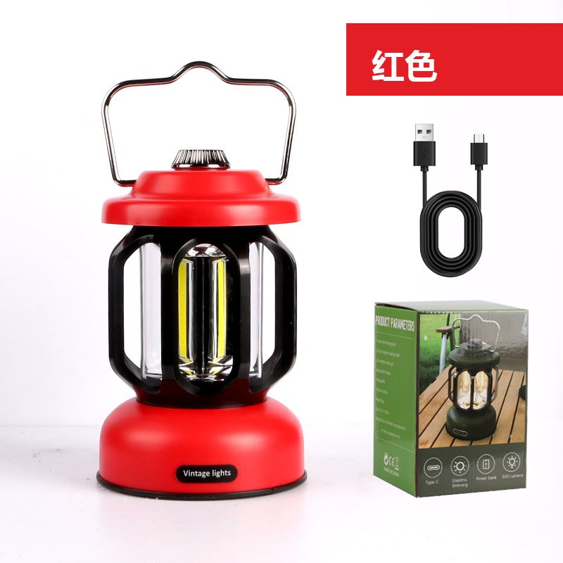 锐豹露营灯户外多功能野营灯照明灯氛围帐篷灯复古马灯充电手提灯