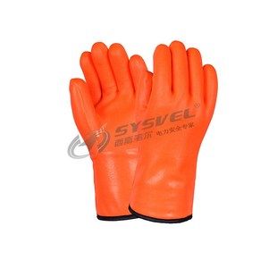 海太尔 高强度耐磨 掌部采用防滑加工 抗腐蚀 PVC防寒手套 10-245