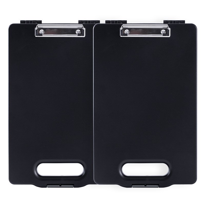 手提式收纳盒写字板家A4资料文件档案收纳盒桌面文件带抄写板夹