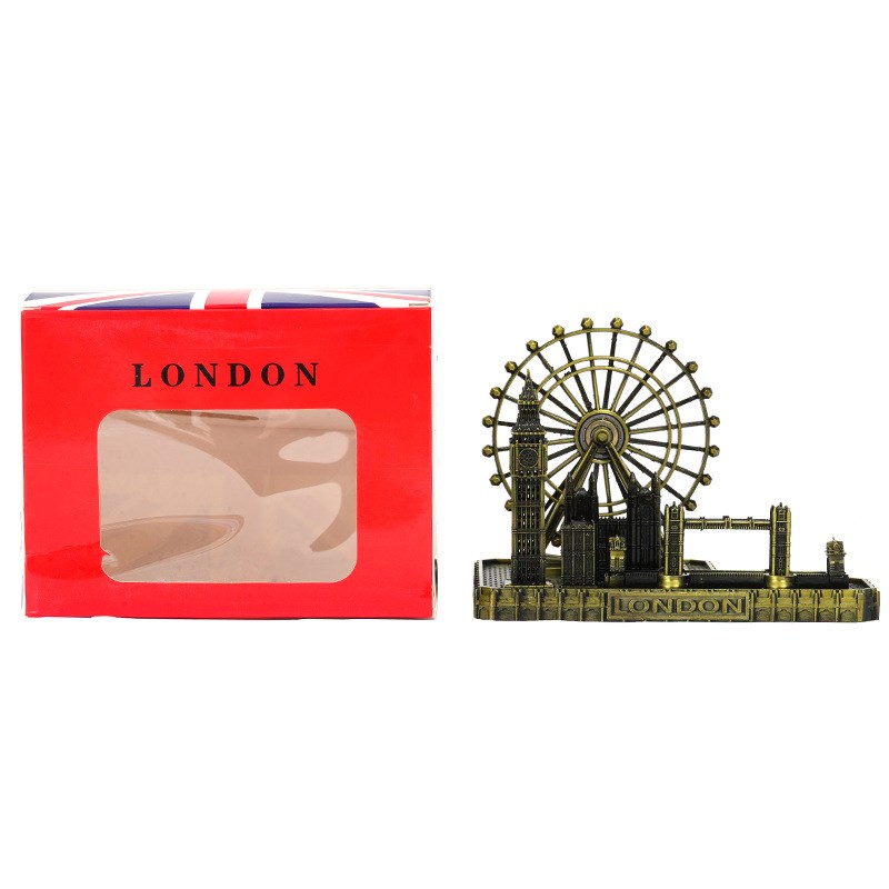 创意伦敦眼大笨钟伦敦桥金属建筑物旅游纪念品桌面摆件礼品店货源