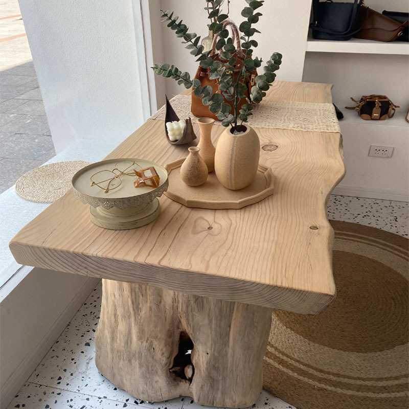 服装店展示架大板实木展示桌现代流水台女装店陈列架男装店中岛架