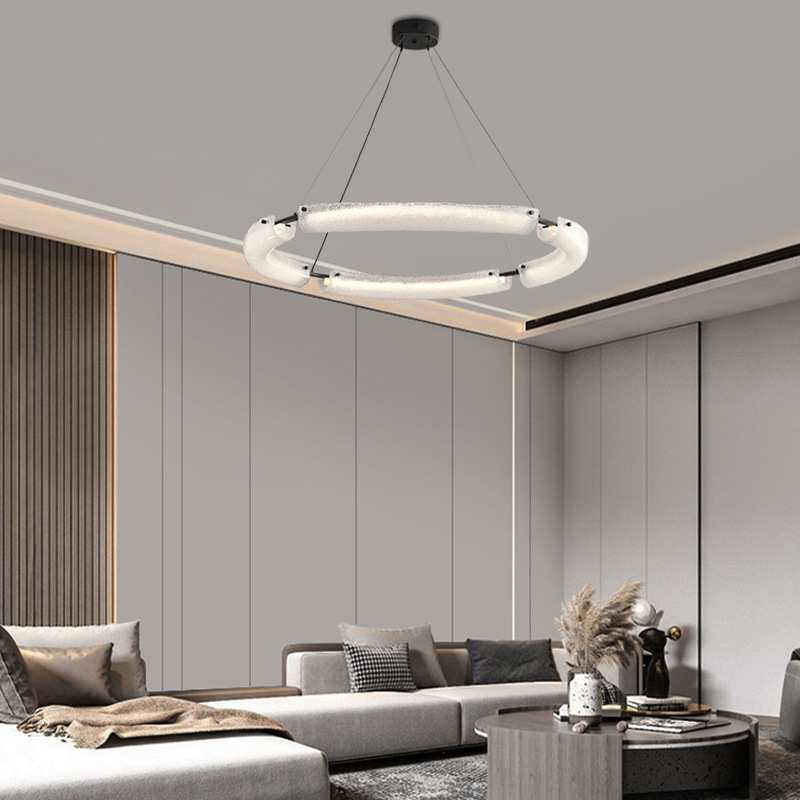 意式led灯轻奢简约客厅吊灯创意个性餐厅主卧室灯多头玻璃灯具