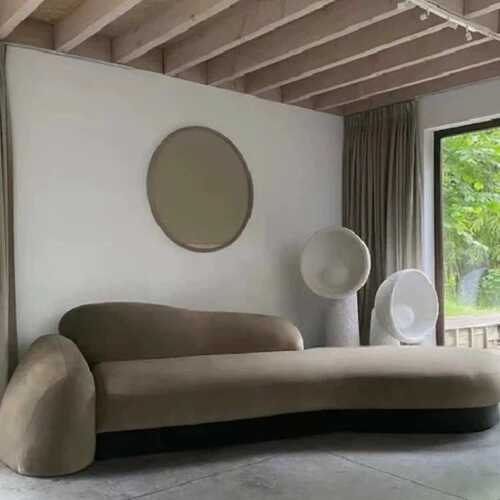 意式极简弧形布艺沙发大师设计意式时尚创意现代简约斜角卵石沙发 - 封面