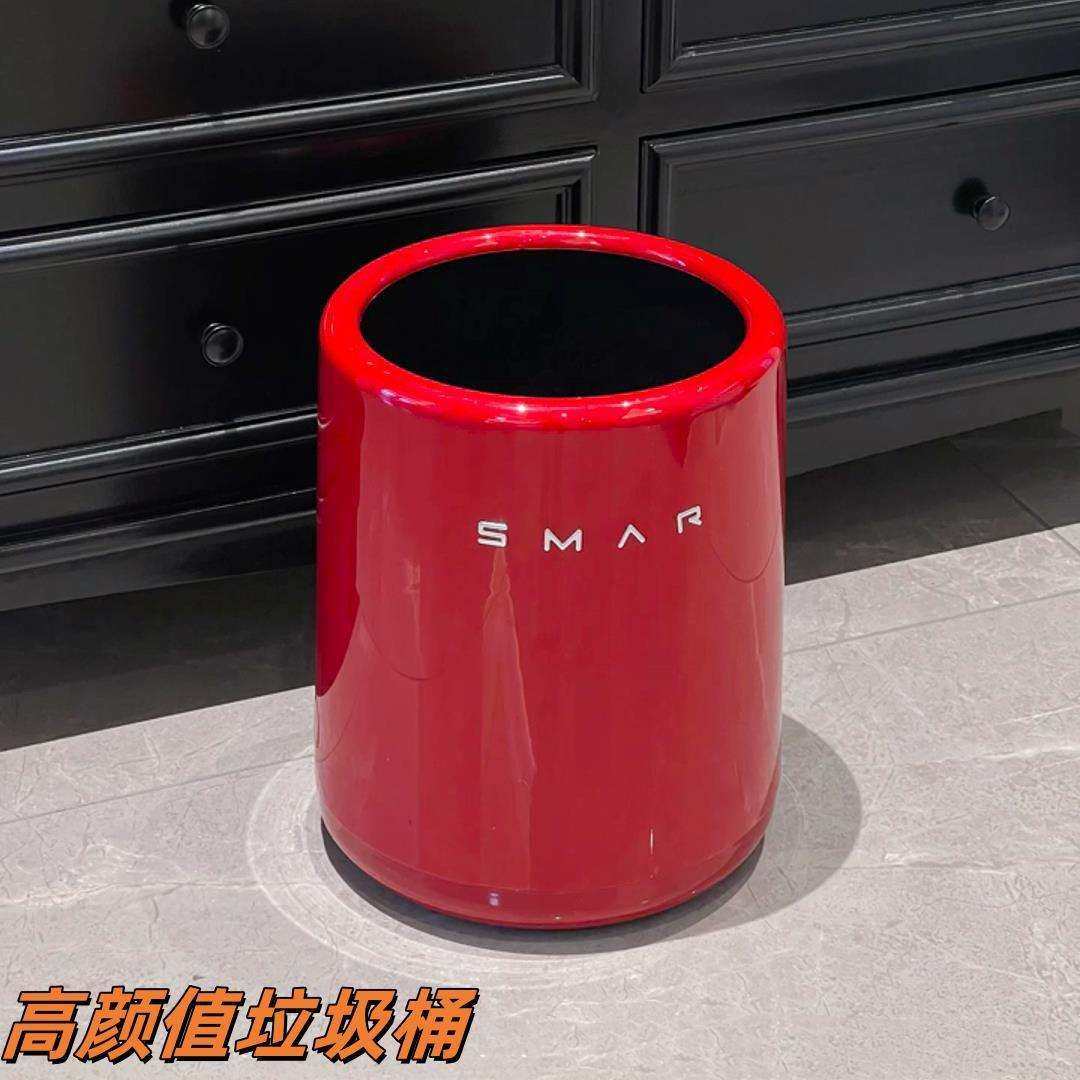 新年客厅垃圾桶红色喜庆2025春节装扮家用轻奢高档高颜值卧室中古