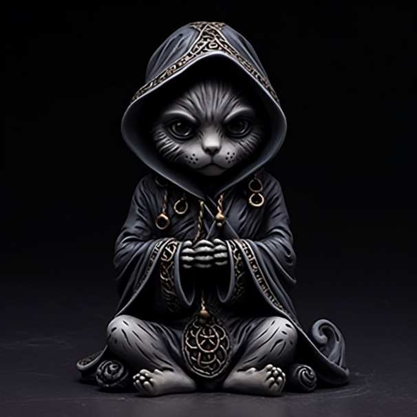 跨境新款万圣节黑猫树脂工艺品摆件家居装饰猫咪摆件创意桌面装饰