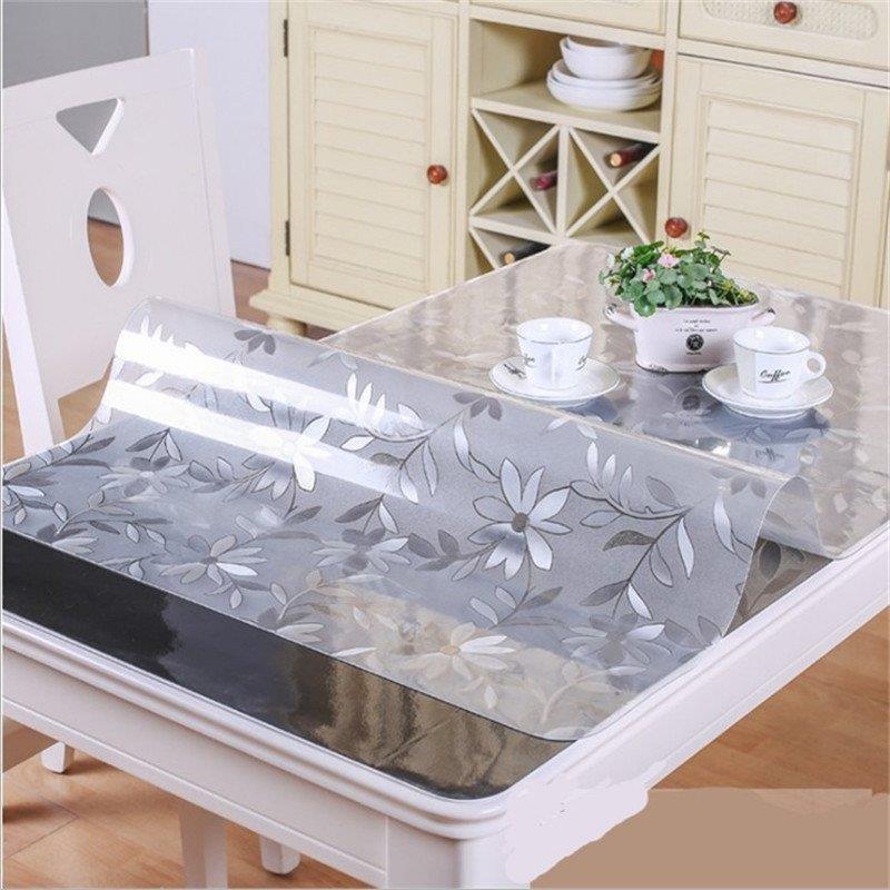 软玻璃PVC桌布防水防烫防油水晶板免洗压花印花塑料餐桌垫茶几垫