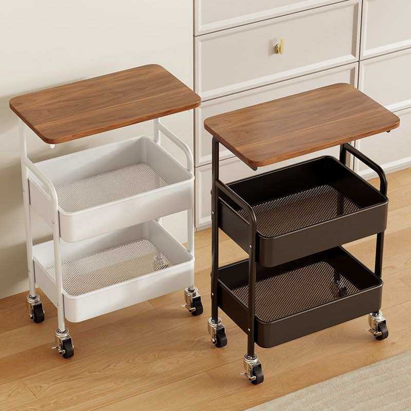 可移动双层茶几小推车边几客厅沙发收纳带轮茶桌卧室置物架小桌子