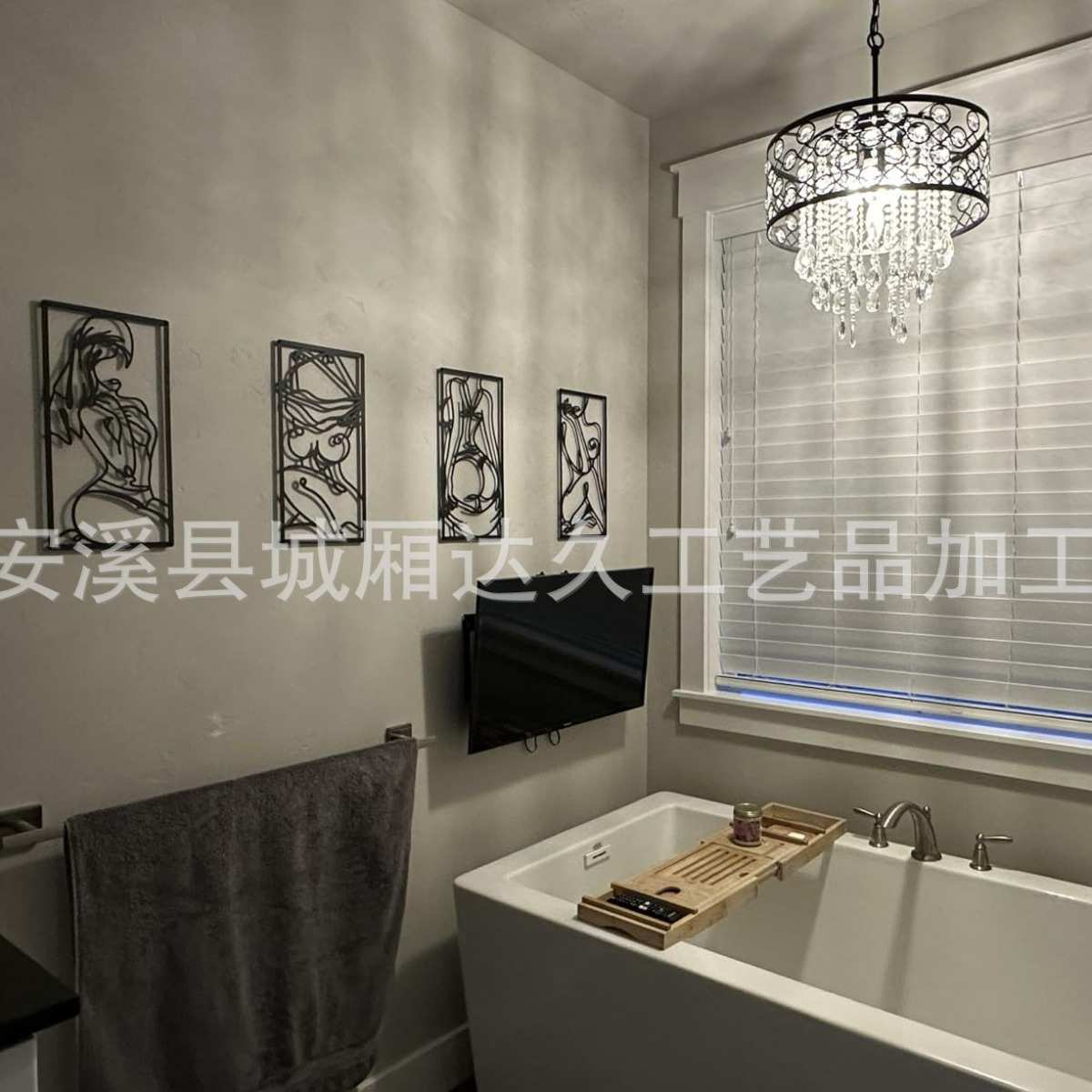 铁艺4件现代简约墙壁装饰,抽象线条艺术墙壁装饰线条画跨境爆款