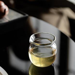 圆融高档公道杯家用高硼硅玻璃茶具简约分茶器耐热公杯茶道零配件