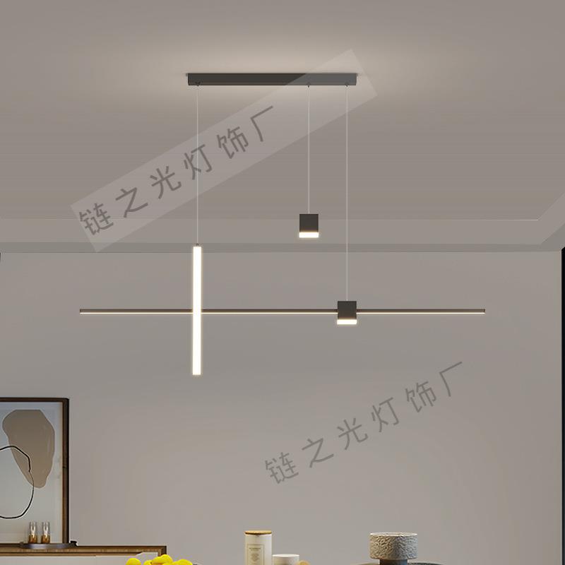 极简led餐厅吊灯现代简约个性创意设计师灯具长条一字吧台餐桌灯