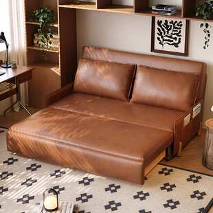 小户型客厅不占地方的油蜡皮折叠沙发床一体两用双人伸缩床1.2米
