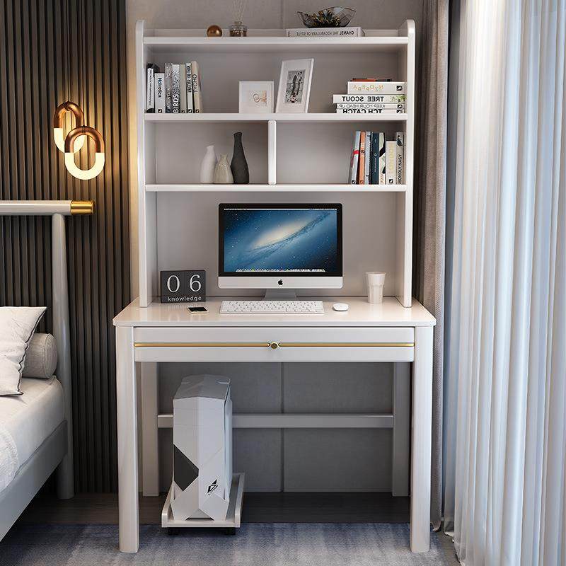 实木书桌书架一体现代简约小户型家用学生学习桌写字台卧室电脑桌,电子元器件市场,其它元器件,淘宝优惠券,粉丝福利购,淘宝优惠卷