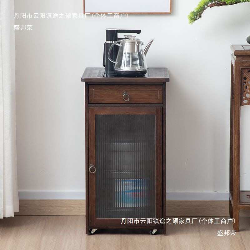 家用烧水壶一体茶边柜茶桌边柜移动茶水柜泡茶台办公室茶具置物柜