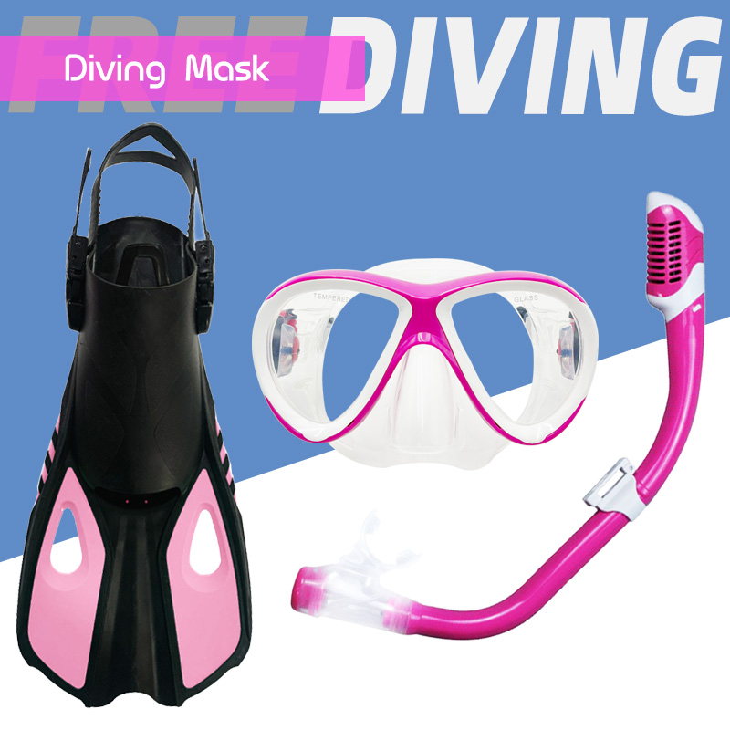 儿童浮潜三宝潜水镜面罩防呛水全干式呼吸管脚蹼游泳眼镜装备套装