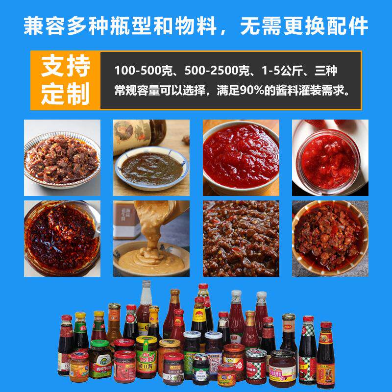 全自动单头灌装机 番茄酱牛肉酱膏体罐装机 辣椒酱颗粒酱料包装机