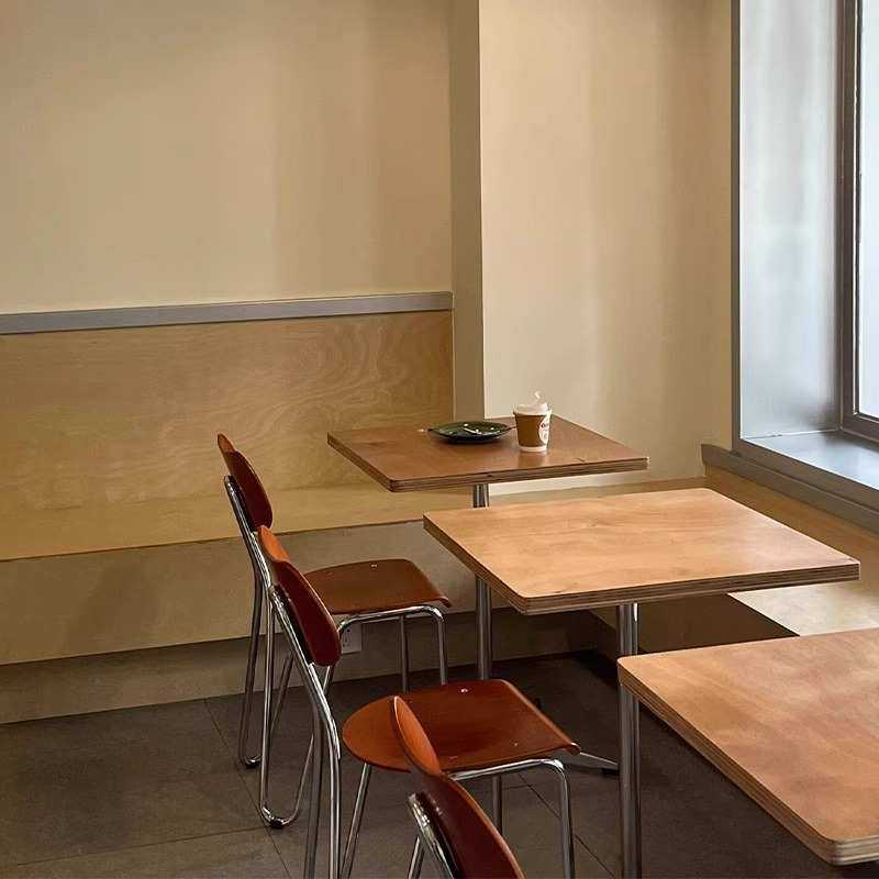 原木风咖啡厅奶茶店桌椅网红小吃店咖啡馆休闲烘培铁艺海洋板桌子