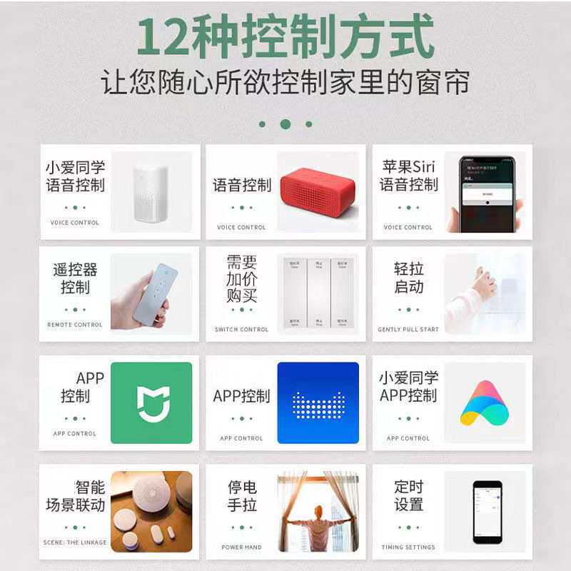 超低电动窗帘盒双滑轨绿米电动窗帘轨道智能全自动平头熊智能窗帘