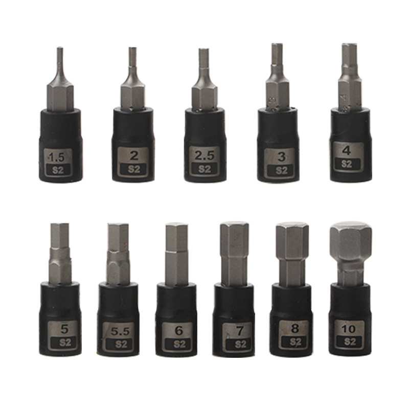 1/4小飞内六角套筒1.5-10mm内6角套装汽修工具配件旋具套筒头