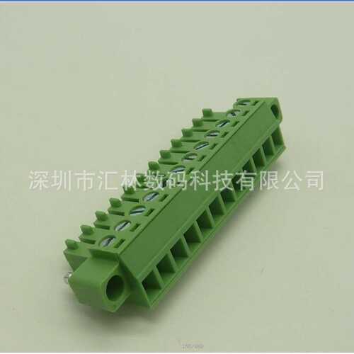 替代dinkle接线端子EC381VM-12P带耳插头-黑色/绿色-3.81穿墙端子