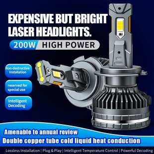汽车led大灯Led Headlights双铜管200W大功率前车灯Car Headlight