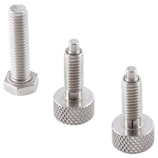 3个MITBS滚花伸缩柱塞螺丝M6不锈钢手动伸缩螺纹销分割定位螺丝
