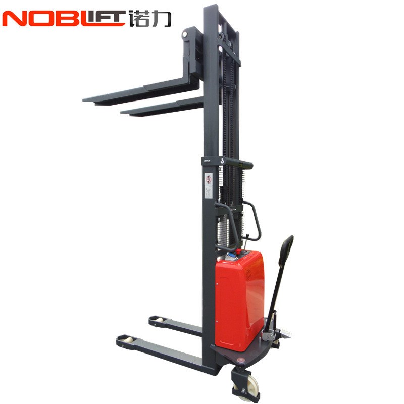 诺力半电动堆高车2吨电动升降叉车 手推电升托盘堆垛车堆高机