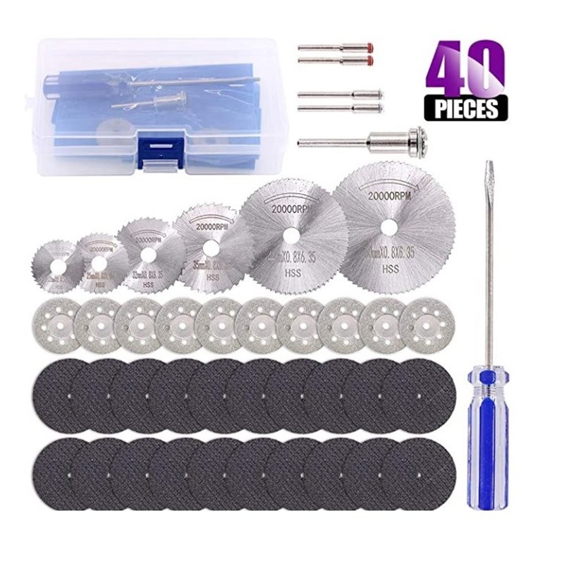 40PC切割片盒装套装 电磨吊磨机配件组合打磨抛光切割厂家
