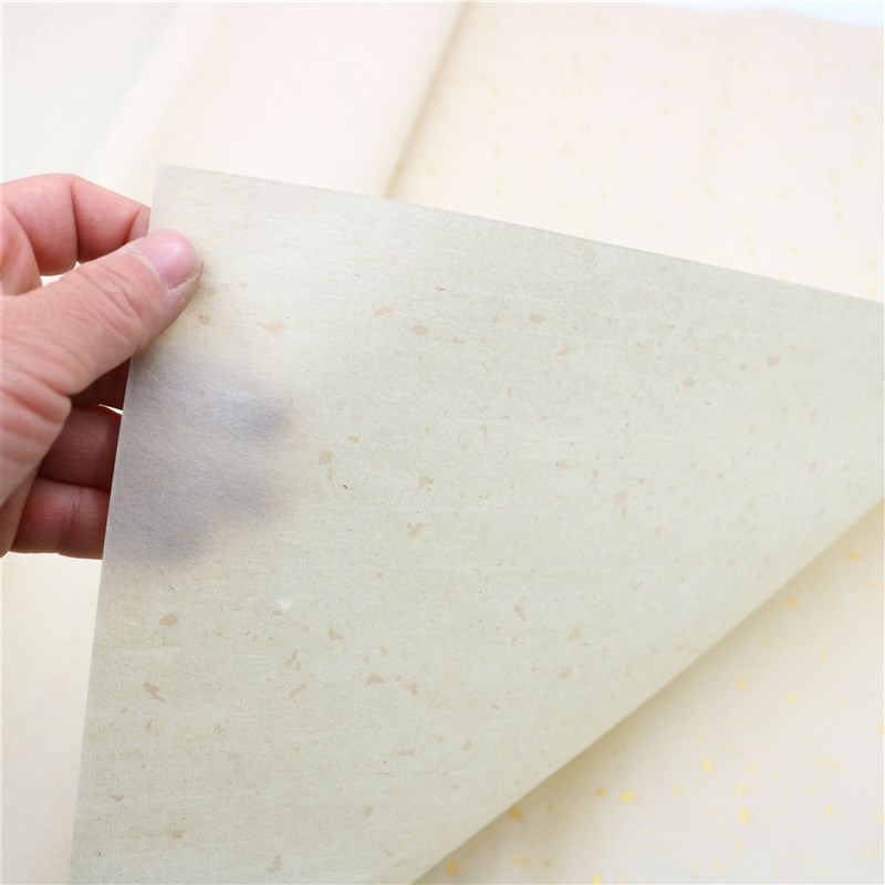 安徽宣纸书法创作国画装裱 四尺仿古冷金 金色书画纸书法练习创作