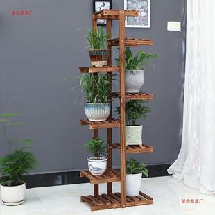 腐木花展架子阳台室内外多层实木阶多功能置梯物架铁防无品牌/艺