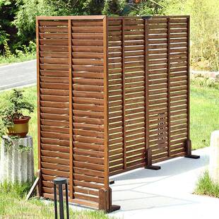 防腐木栅栏庭围栏户外花园外室网格-护室内餐厅隔栏断屏院风