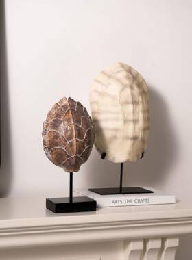 现代仿龟复壳雕塑面中古风家BKU居客厅玄关电视柜古真桌艺术装饰