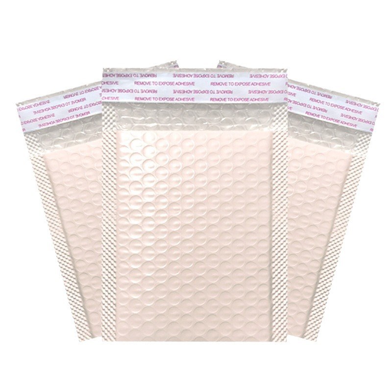 裸粉色气泡袋防震小卡打包气泡信封袋共挤膜加厚快递自粘材料
