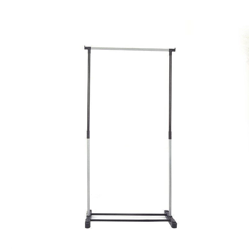 单杠式可伸缩落地晾衣家用阳台简易加固晒衣架可移动不锈钢挂衣架