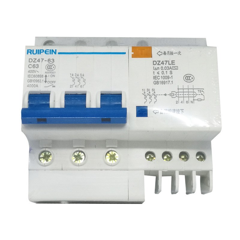 厂家直销3P+N漏保开关380V三相漏电断路器工地工厂使用漏电保护器