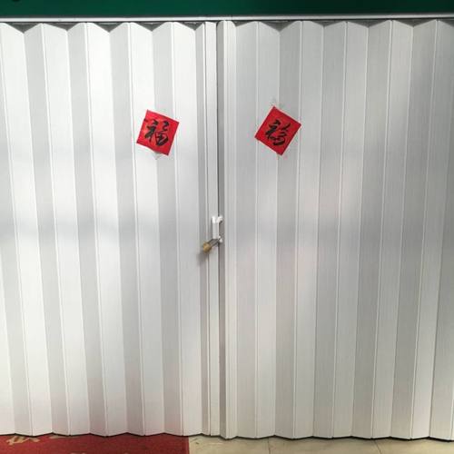 PVC折叠门推拉隔断隐形简易收缩门商铺卫生间拉门吊轨百叶移门