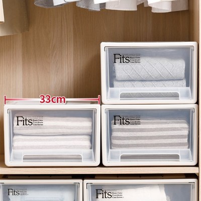 天马株式会社组合式抽屉柜 F330塑料收纳箱储物箱可叠衣物整理箱