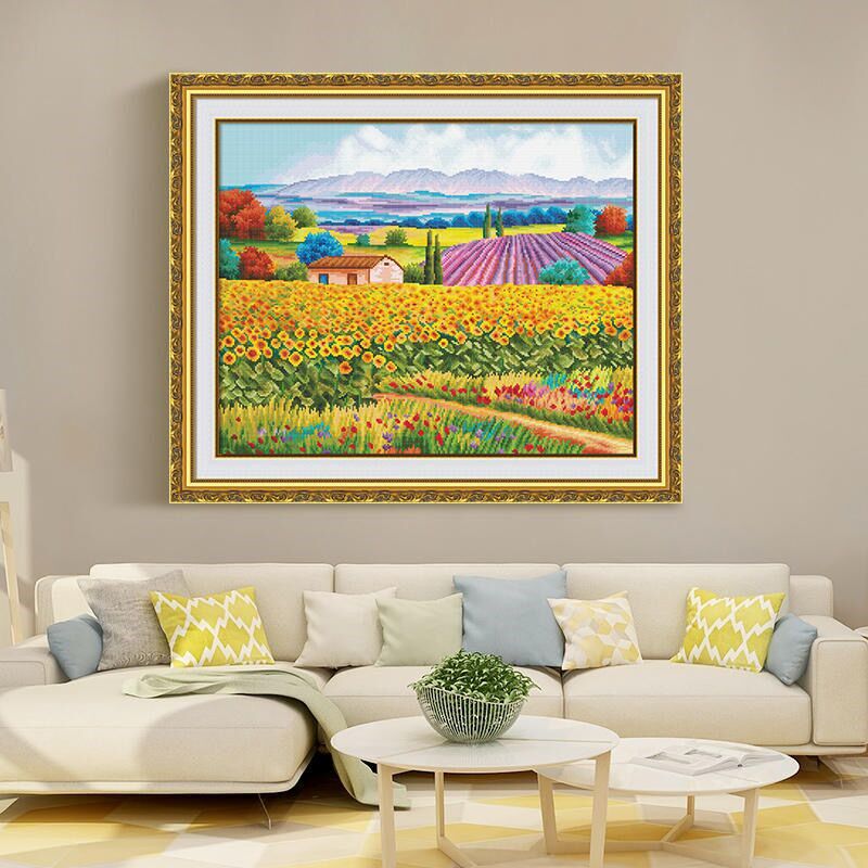 KS普罗旺斯的风景十字绣2023新款线绣房间客厅现代风景手工绣