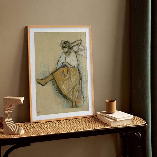 顽皮芭蕾舞者女孩肖像 德加Degas 印象派大师小众作品装饰画版画