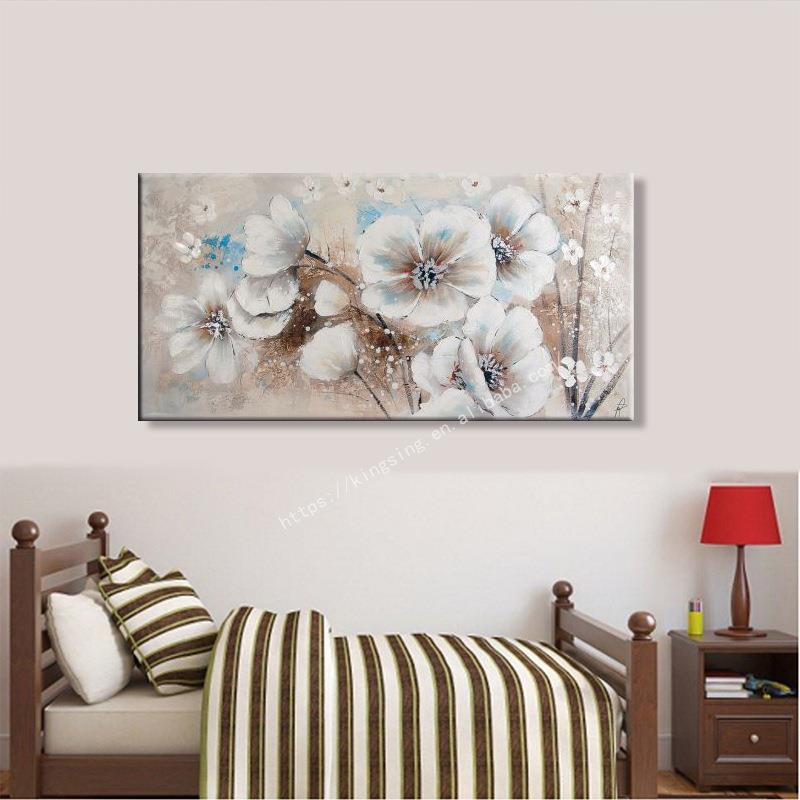 出口纯手绘花卉装饰画 酒店装饰床头画 外贸纯手绘艺术油画