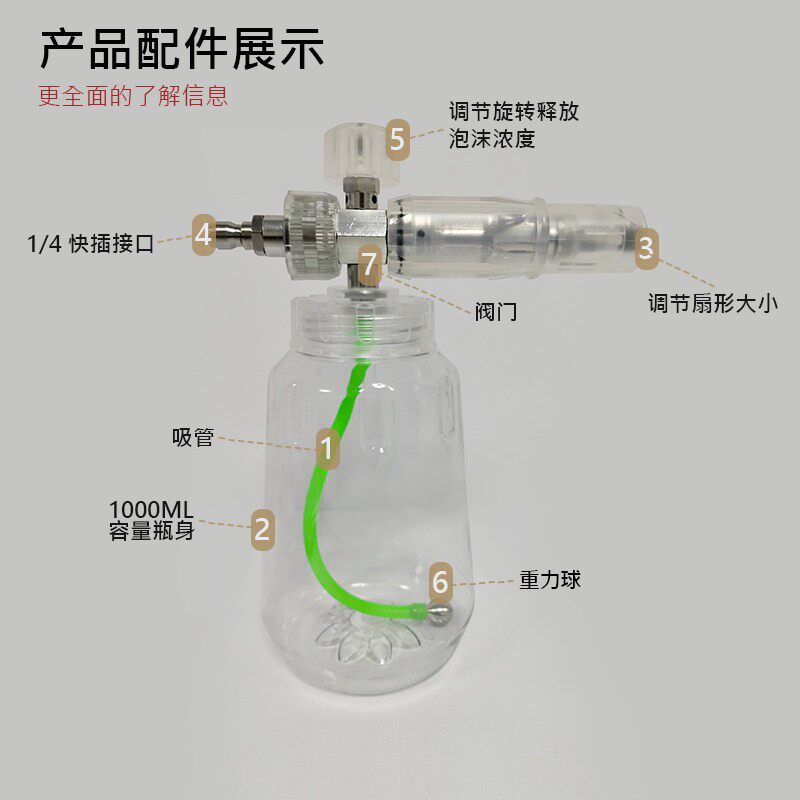 诺锐俊高压可调扇形洗车PA壶