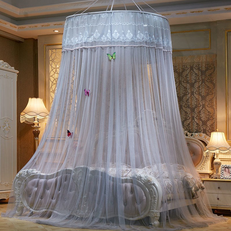 送吸盘挂钩 免安装加密圆形吊顶蚊帐落地公主双人1.21.51.8米60