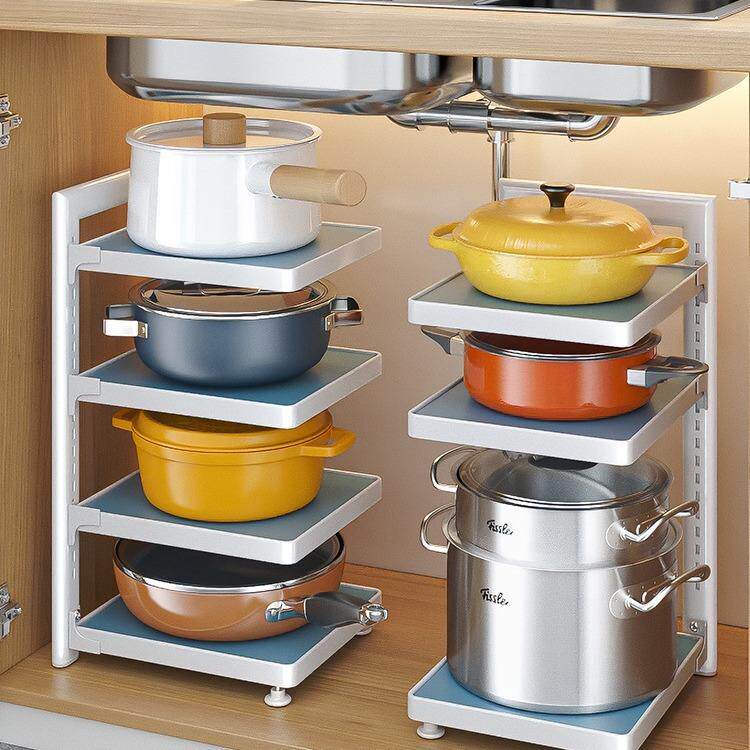 厨房锅架多层置物架窄夹缝架台面墙角放锅下水槽分层收纳储物厨具