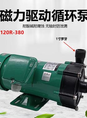MP-120R磁力驱动循环泵1寸罗牙微型磁力泵塑料电镀化工水泵离心泵
