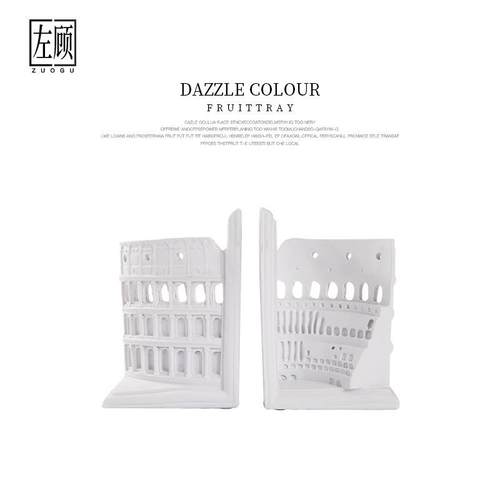 简约现代北欧建筑创意客厅书房书靠摆件样板房间书立书挡软装饰品