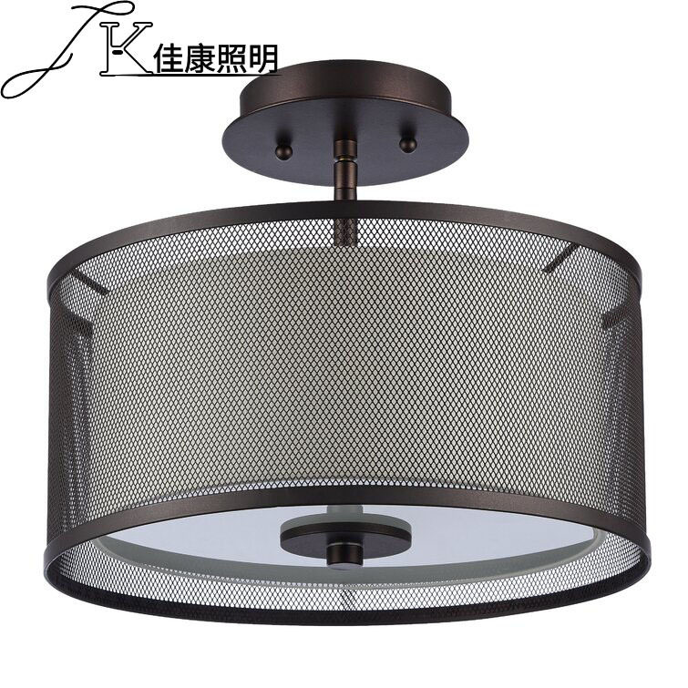 美式铁艺灯吸顶灯工业复古灯具枝形布艺圆形源头工厂灯具110V批发
