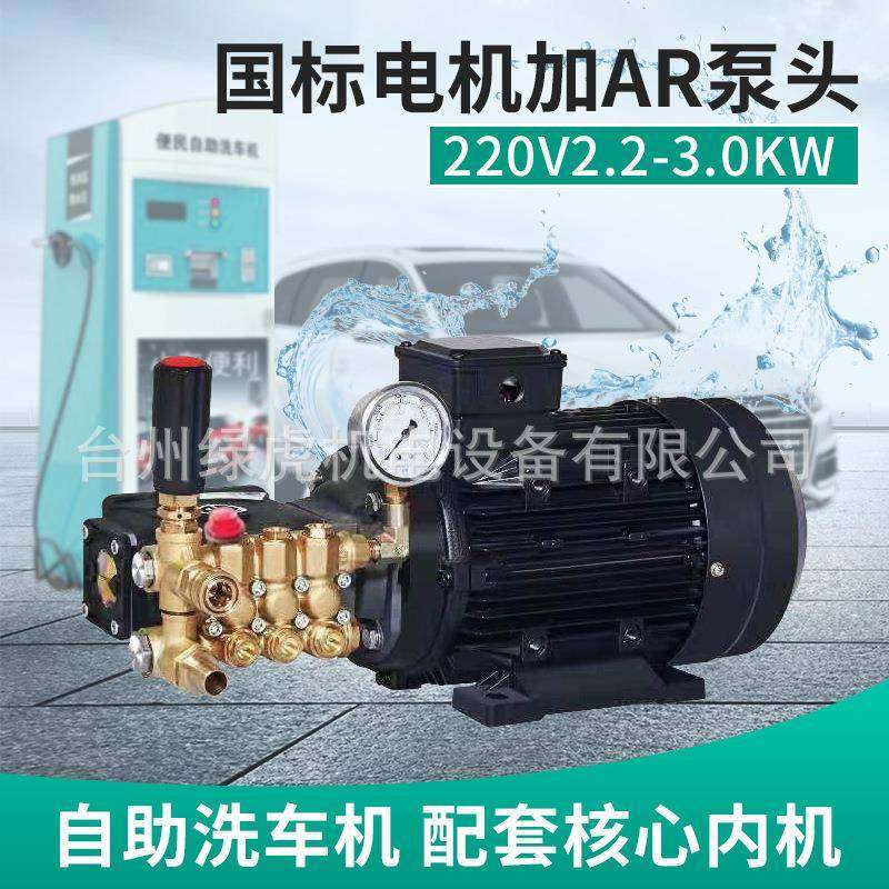 绿虎高压清洗机220v3.0kw自助洗车机刷卡配套大功率电机AR泵头