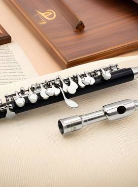 SLADE短笛C调镀镍银键金键白铜管体布盒装专业级演奏短笛乐器