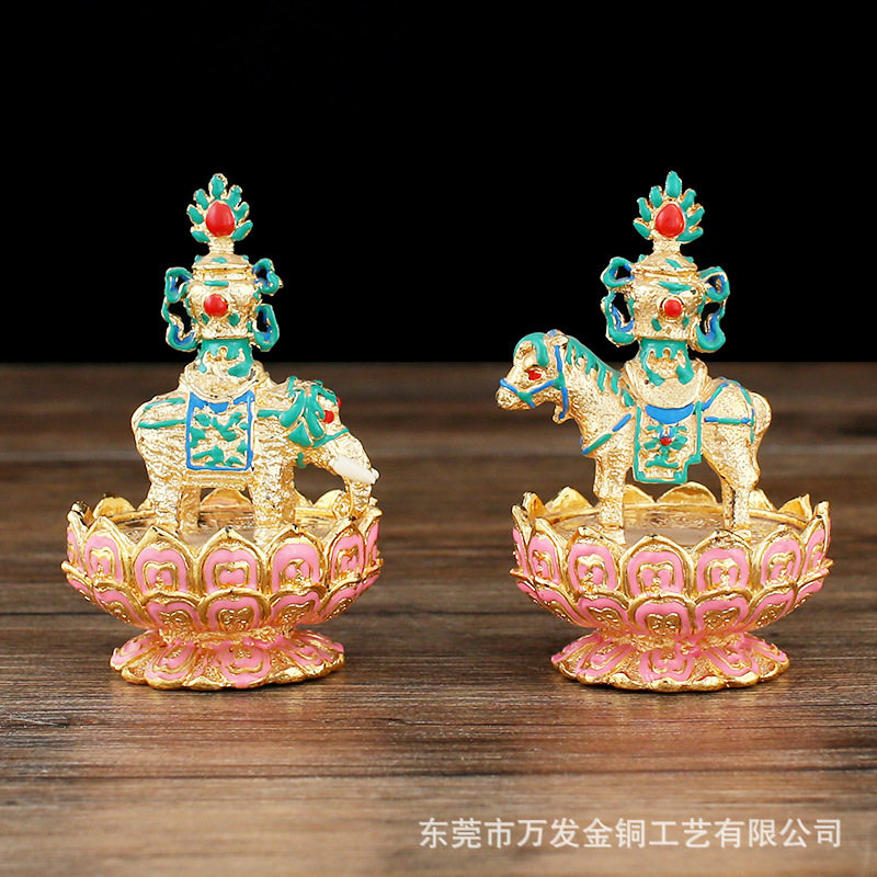 铜合金工艺品马宝象宝密宗摆件藏传供奉用品驮摩尼宝小号厂家直销