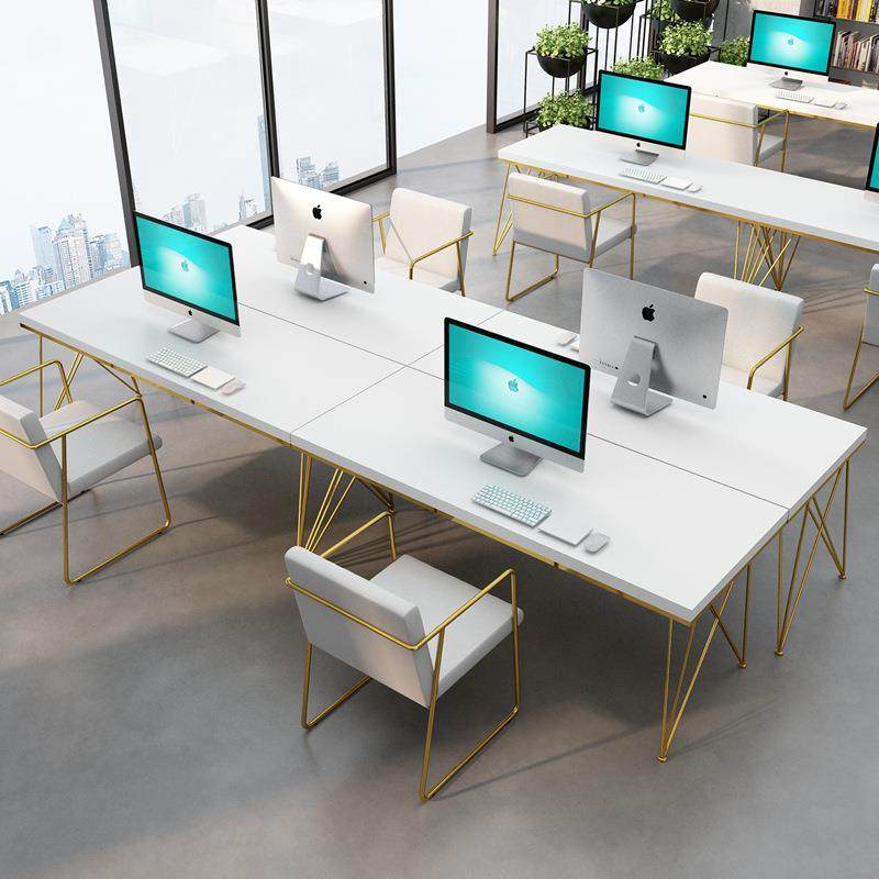 北欧实木创意电脑桌家用笔记本学习桌椅会议办公桌客厅铁艺书桌