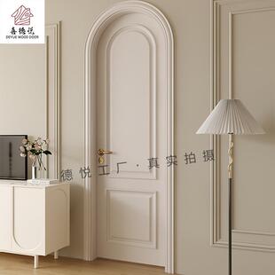 轻奢法式实木复合门烤漆扣线卧室厨房实木门套装门